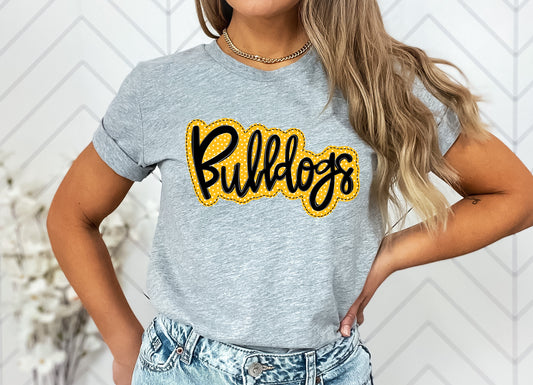 Bulldogs Faux Applique Graphic Tee