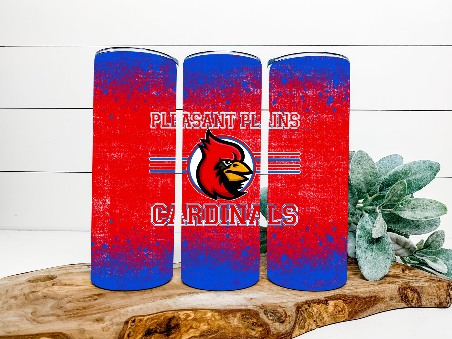 Pleasant Plains Cardinals Completed 20oz Skinny Tumbler