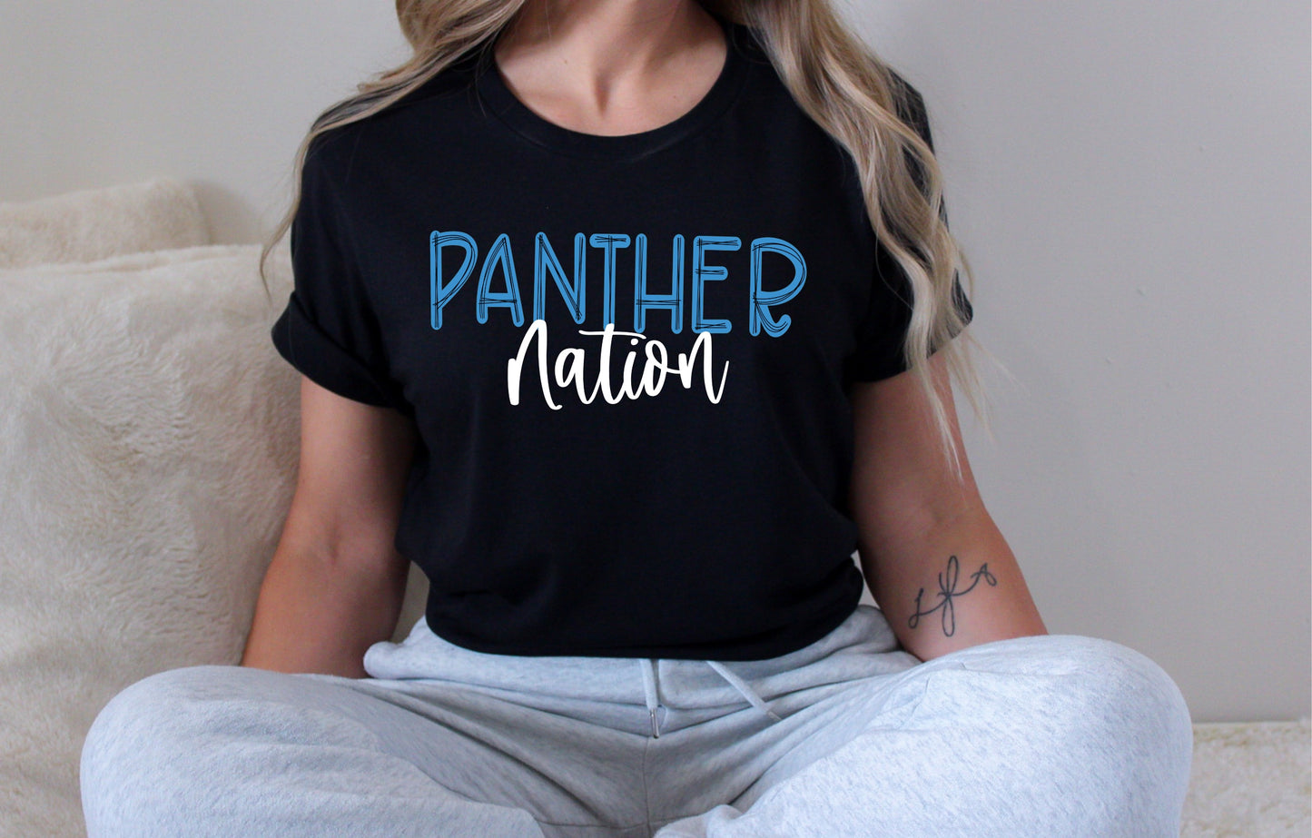 Panther Nation Scribble Doodle Graphic Tee