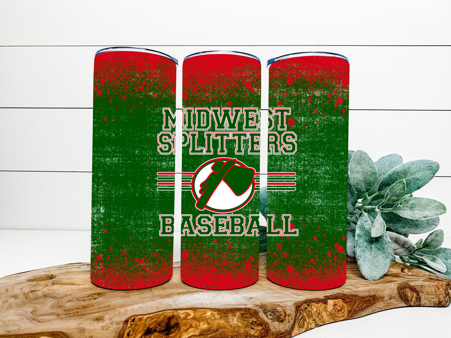 Midwest Splitters Baseball Completed 20oz Skinny Tumbler