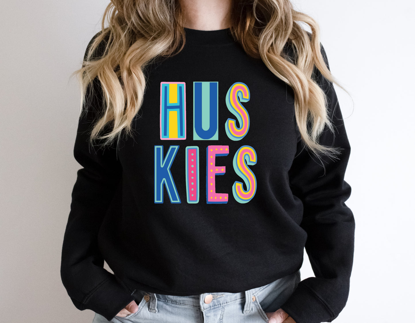 Huskies Colorful Graphic Tee