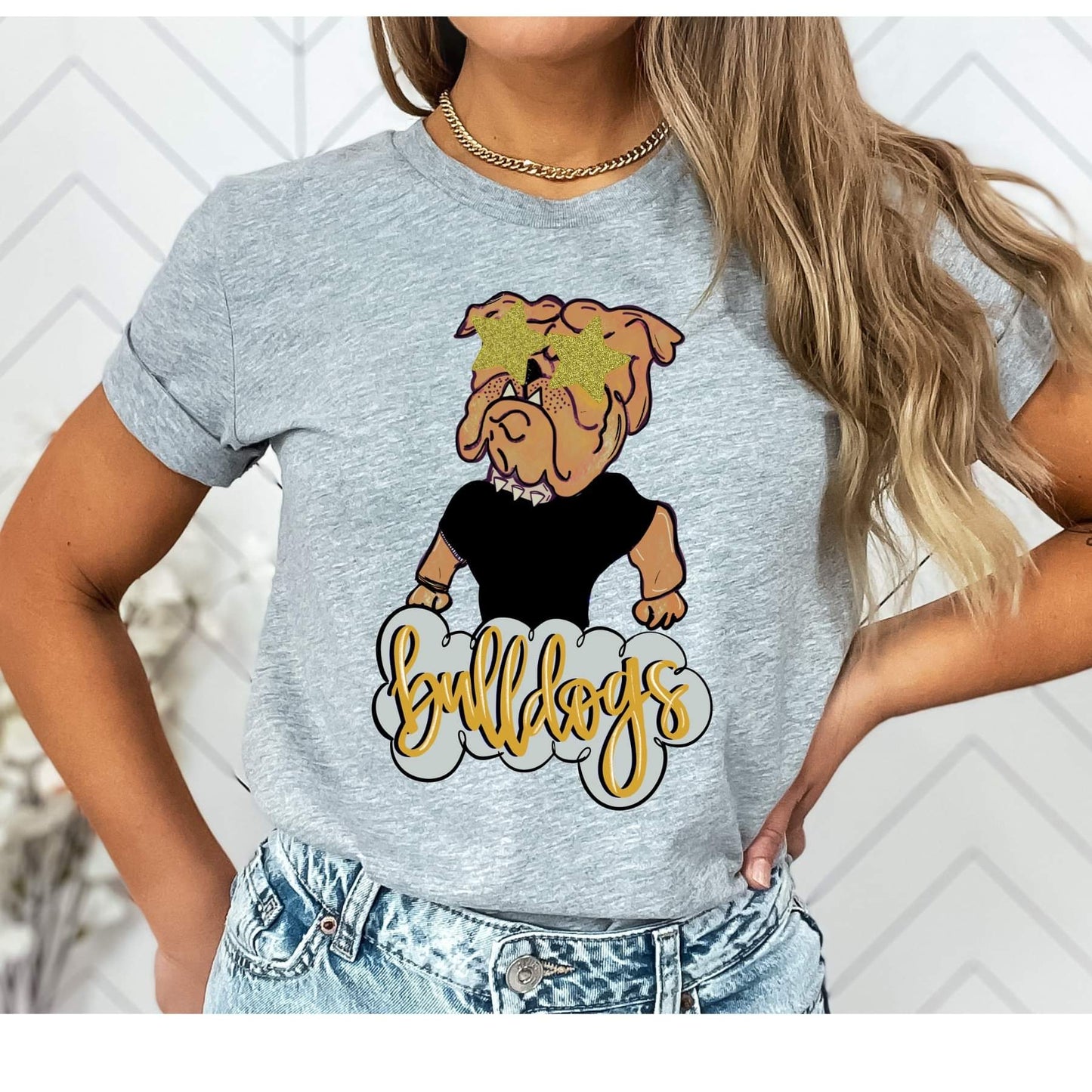 Bulldogs Black Preppy Graphic Tee