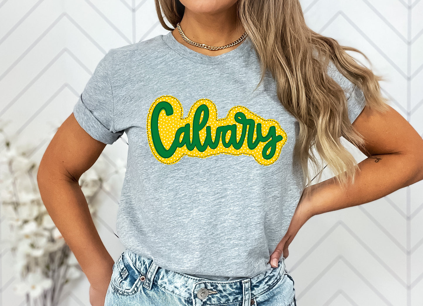 Calvary Faux Applique Graphic Tee