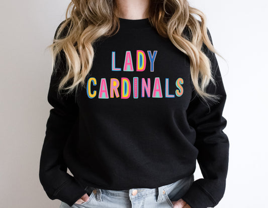 Lady Cardinals Colorful Graphic Tee