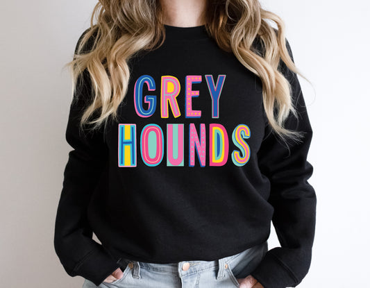 Greyhounds Colorful Graphic Tee