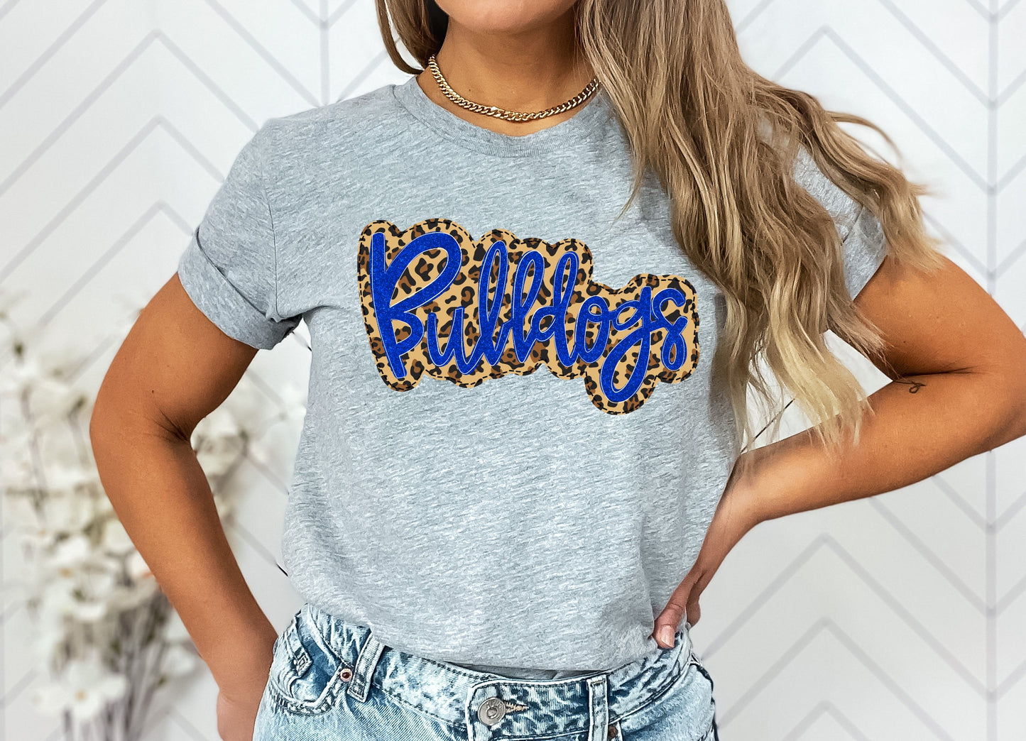 Bulldogs Faux Applique Graphic Tee