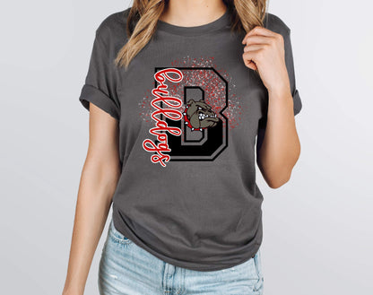 Bulldogs B Red Splatter DTF Transfer