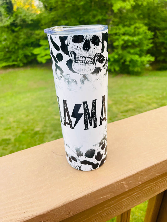 Mama Leopard Skulls Completed 20oz Skinny Tumbler