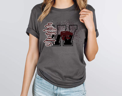 Wildcats Maroon Splatter DTF Transfer