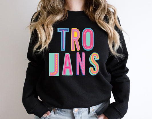 Trojans  Colorful Graphic Tee