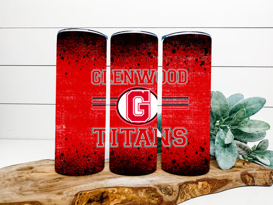 Glenwood Titans Completed 20oz Skinny Tumbler