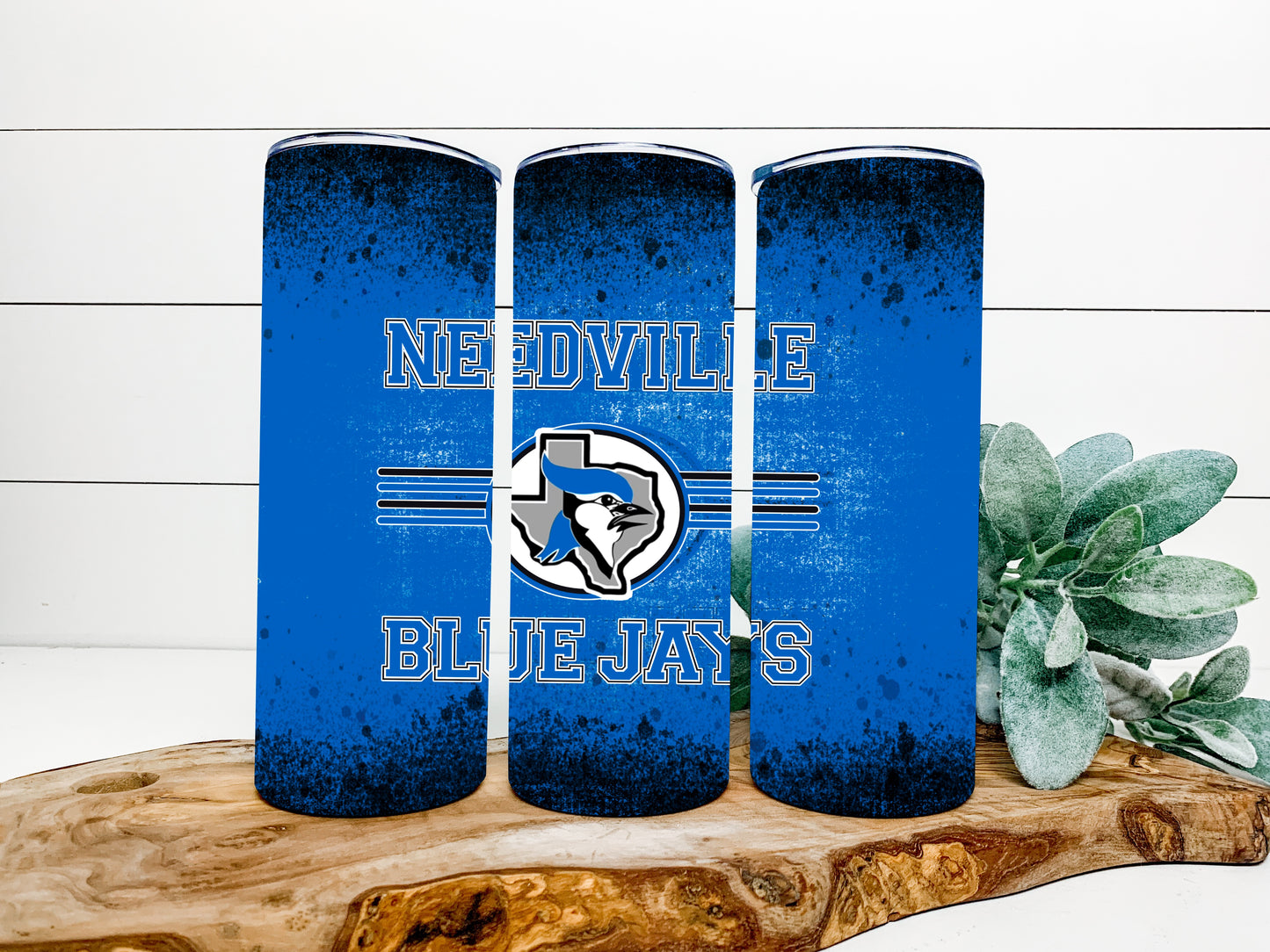 Needville Bluejays Completed 20oz Skinny Tumbler