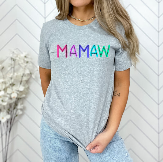 Mamaw Scribble Doodle Graphic Tee