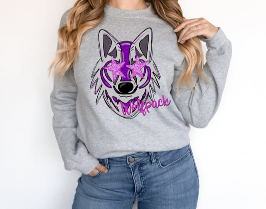 Wolfpack Purple Preppy Graphic Tee