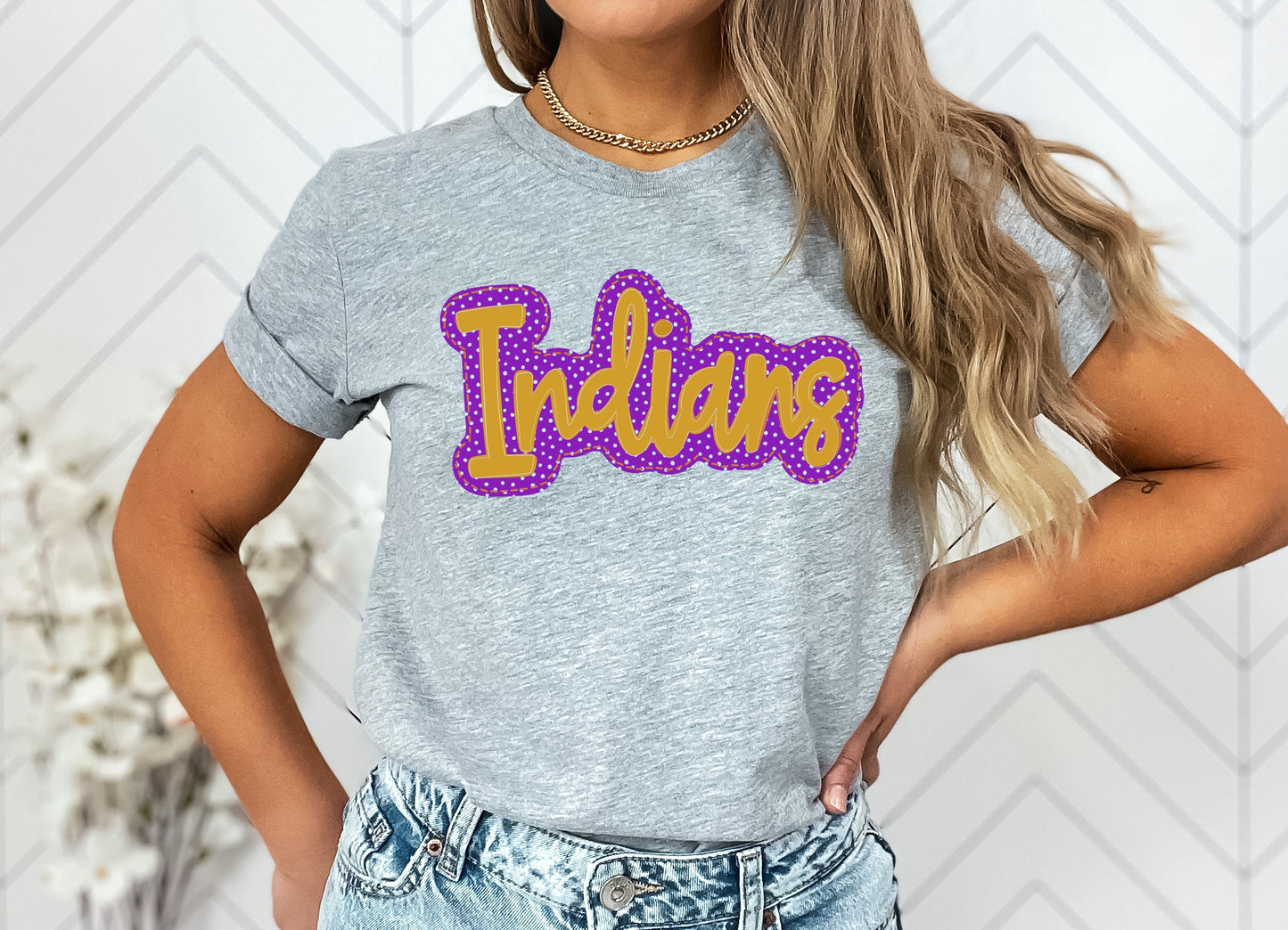 Indians Faux Applique