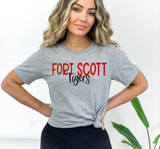 Fort Scott Tigers Scribble Doodle Graphic Tee