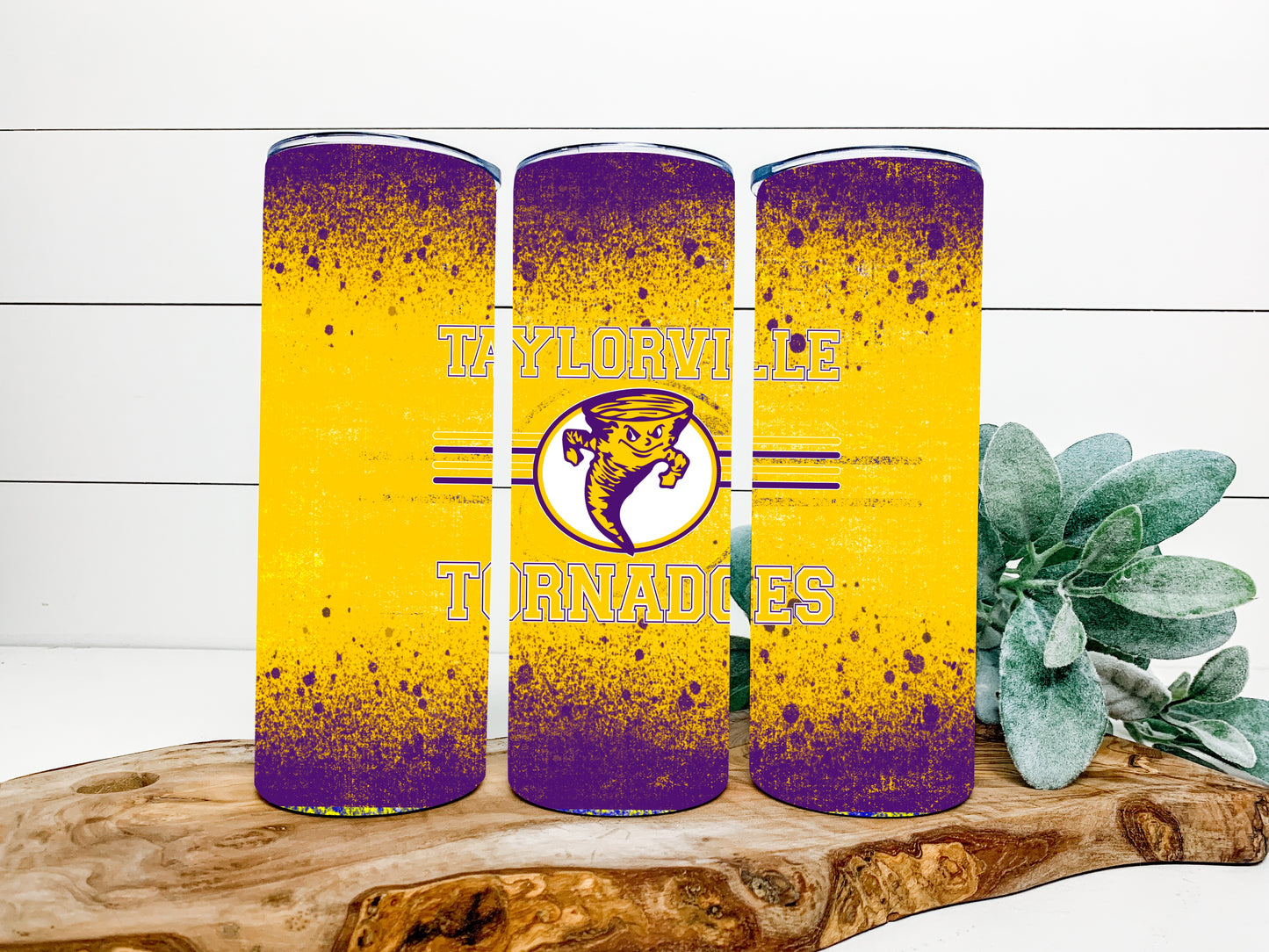 Taylorville Tornadoes Completed 20oz Skinny Tumbler