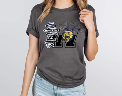 Wildcats Navy Splatter DTF Transfer