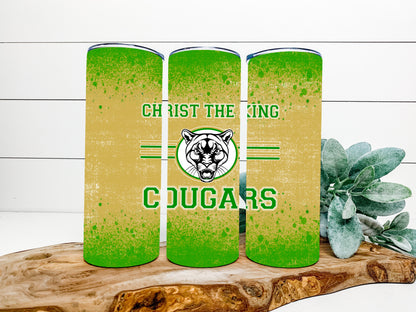 Christ the King Cougars Completed 20oz Skinny Tumbler