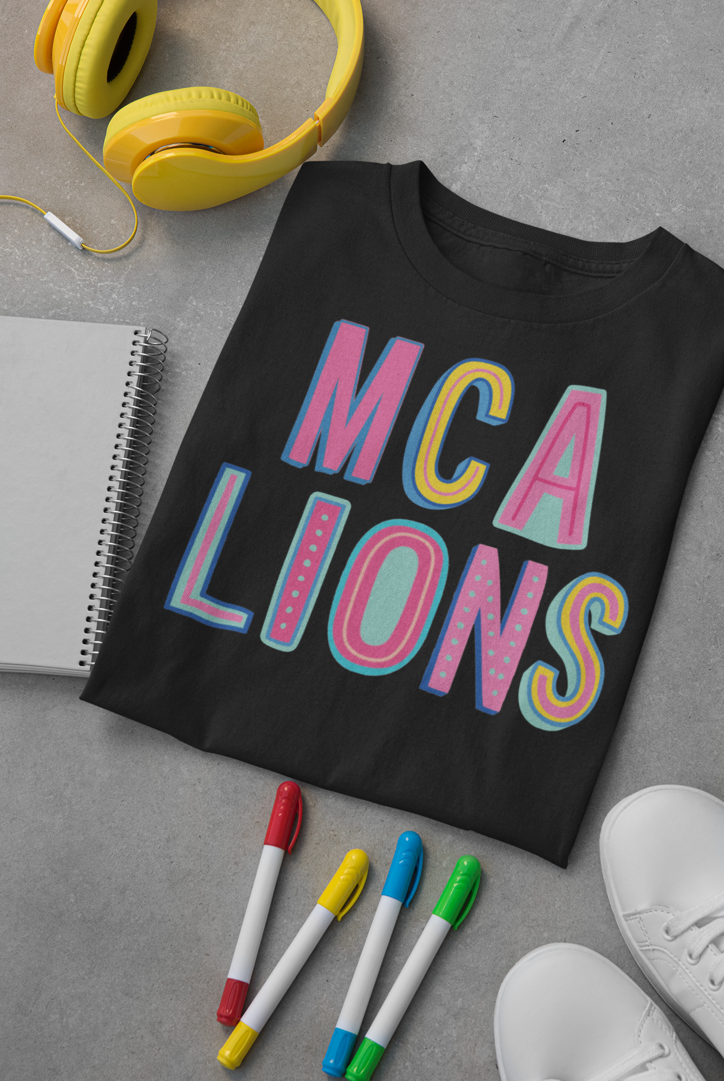 MCA Lions Colorful Graphic Tee