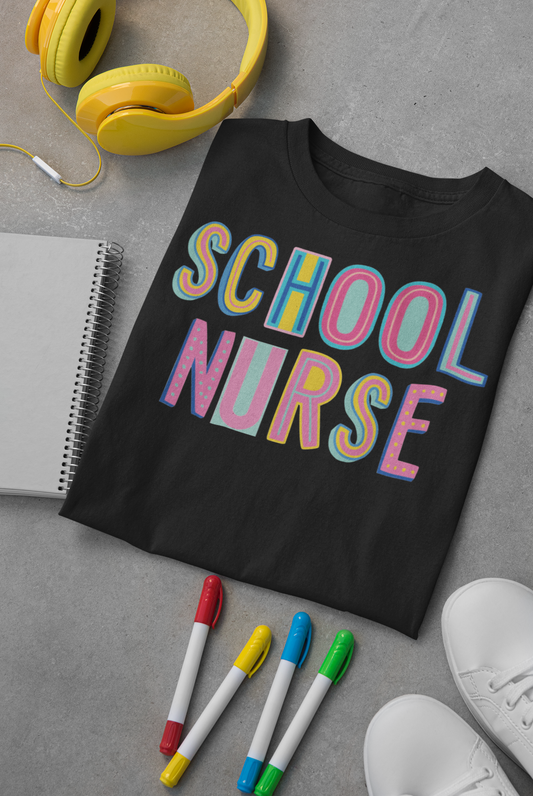 School Nurse Colorful Graphic Tee