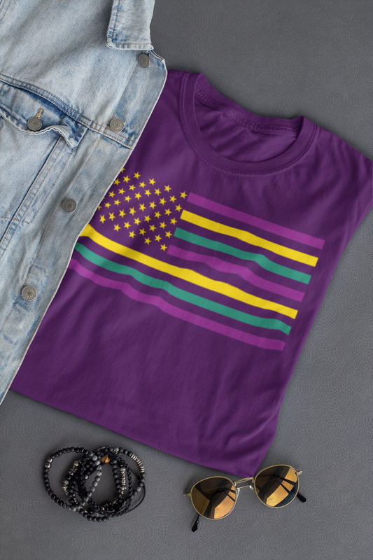 Mardi Gras Flag New Orleans 2023 Graphic Tee