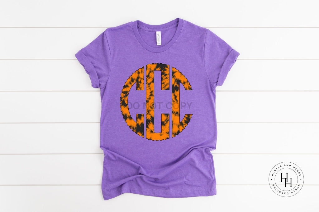 Orange And Black Monogram Graphic Tee Shirt