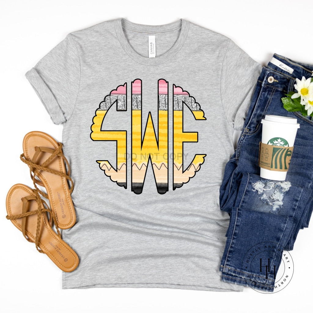 Pencil Monogram Graphic Tee Shirt