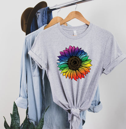 Rainbow Sunflower Pride Graphic Tee