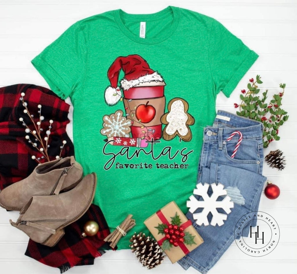 Santas Favorite Teacher Graphic Tee Dtg