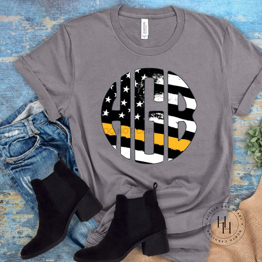 Thin Yellow Line Monogram Graphic Tee