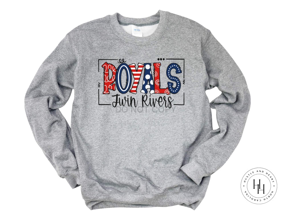 Twin Rivers Royals Doodle Graphic Tee Youth Small / Unisex Sweatshirt